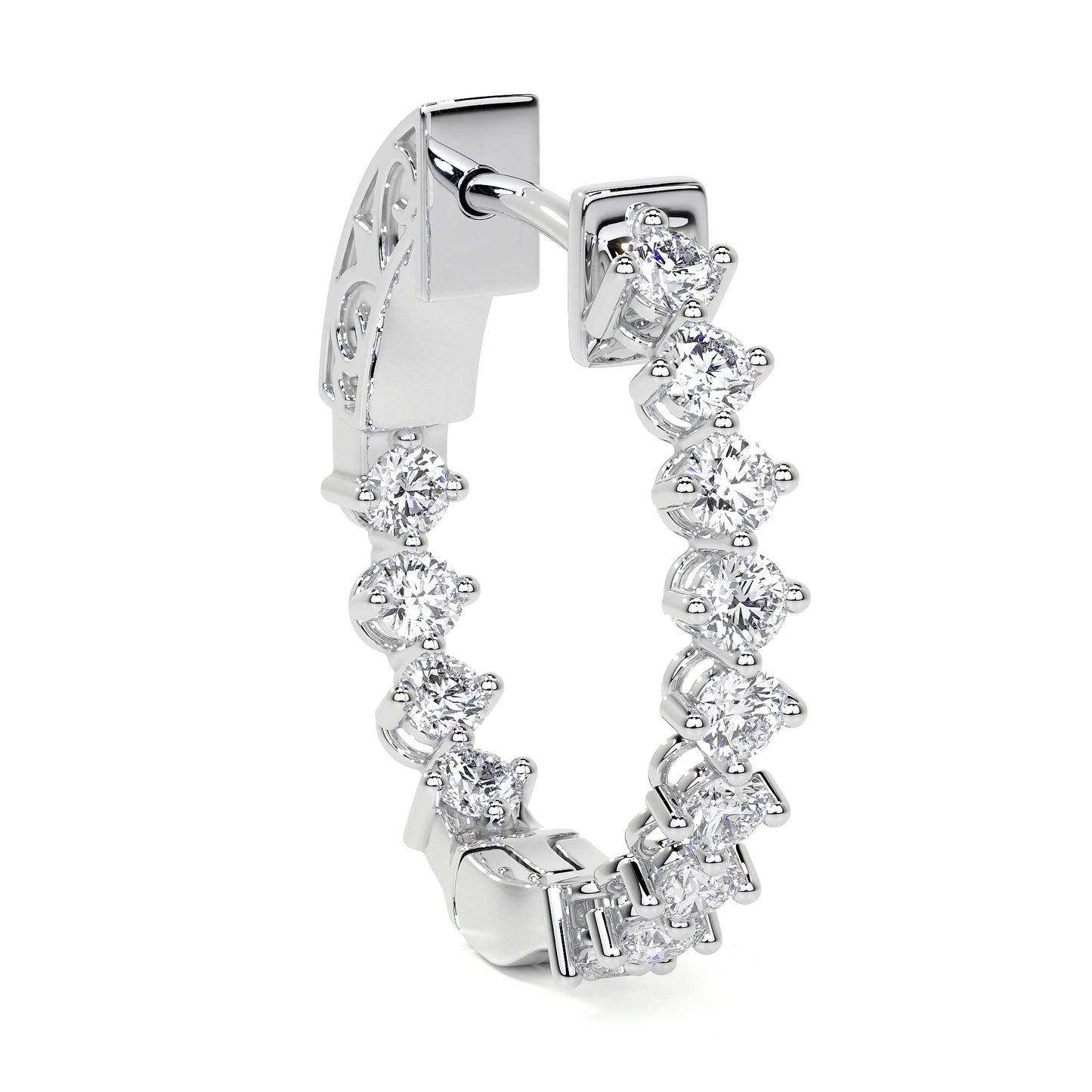 Diamond Hoop Earrings, 1.00 CT