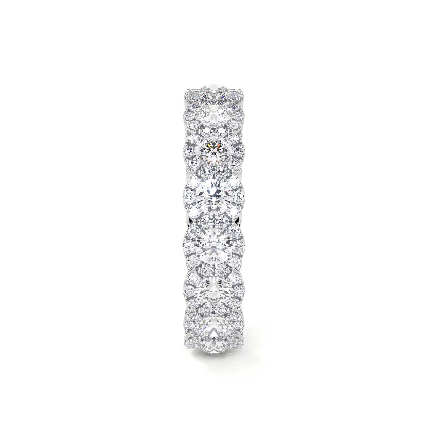 Diamond Eternity Band Ring with Halo