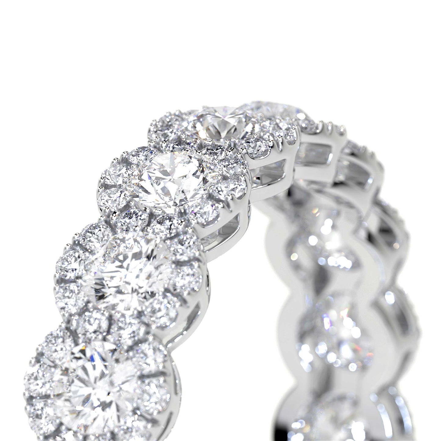 Diamond Eternity Band Ring with Halo