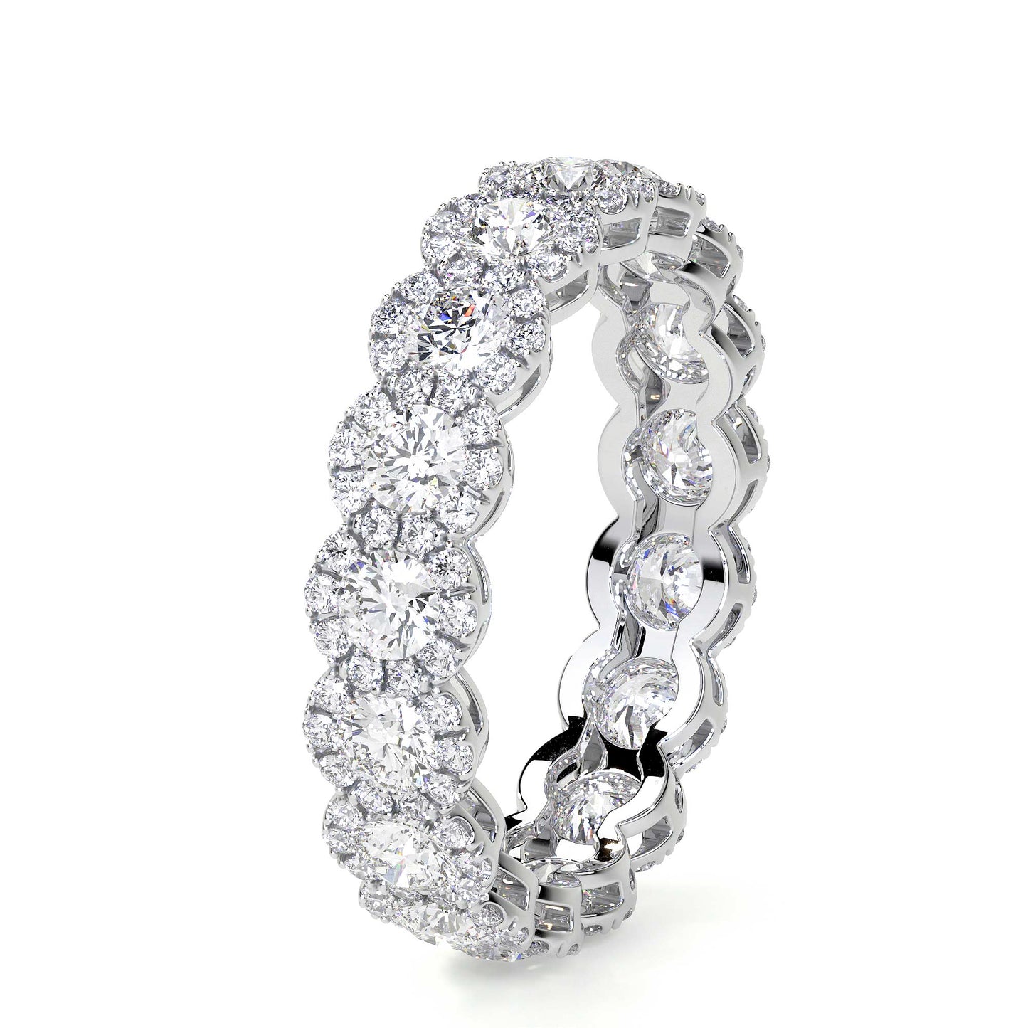 Diamond Eternity Band Ring with Halo