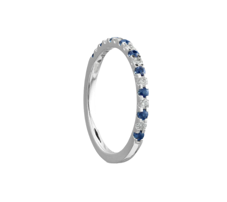 Diamond & Sapphire Half Eternity Band