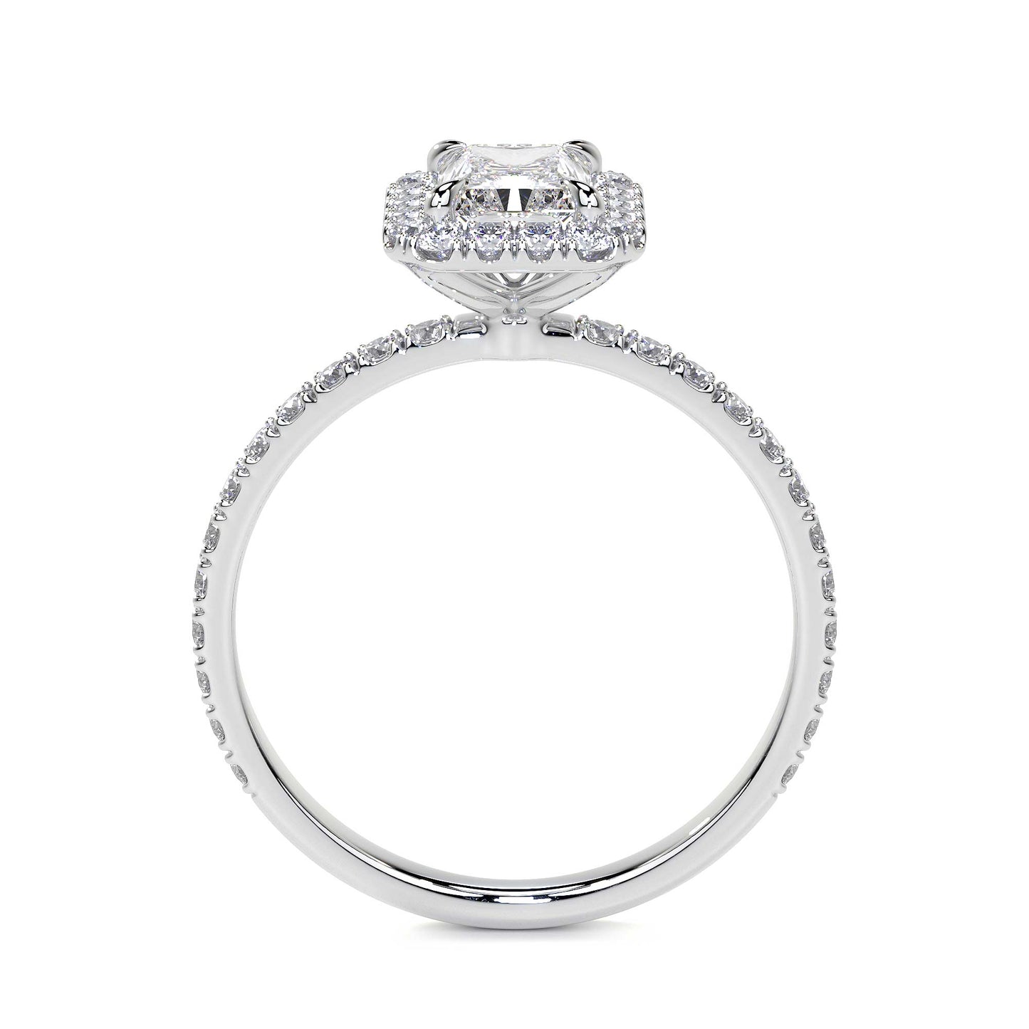 Radiant Cut Cluster Diamond Ring with Halo