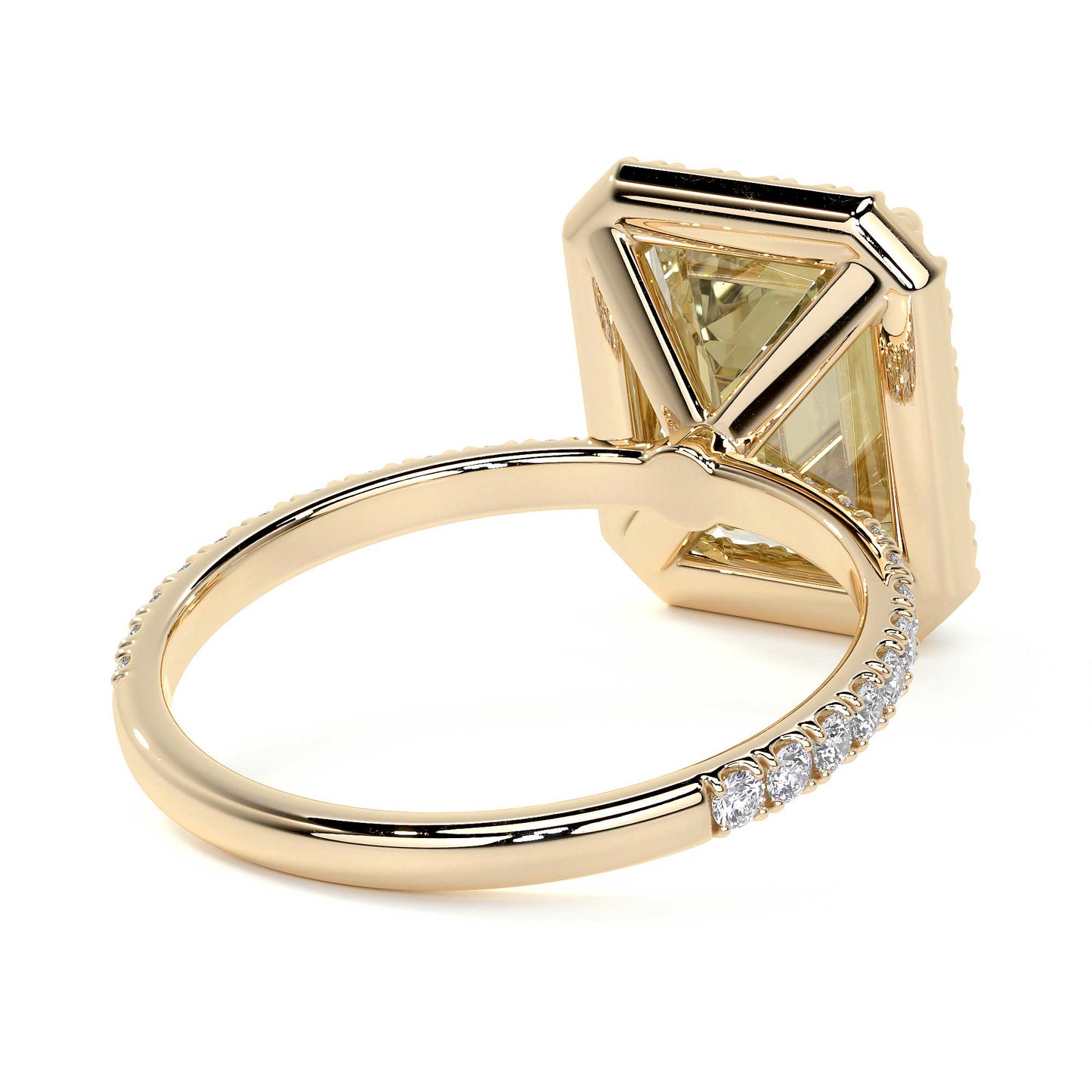 Emerald Cut Diamond Ring With Halo, 2 CT