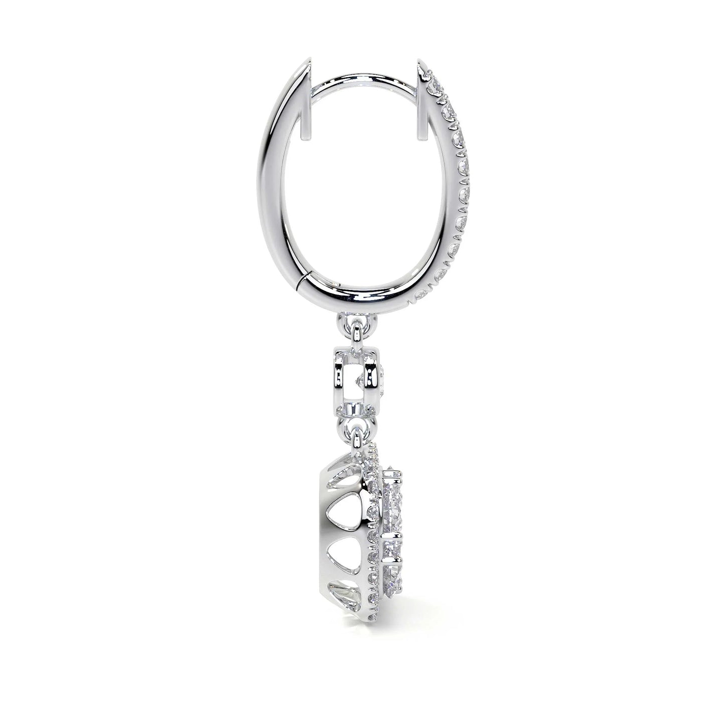 Square Dangling Diamond Earrings
