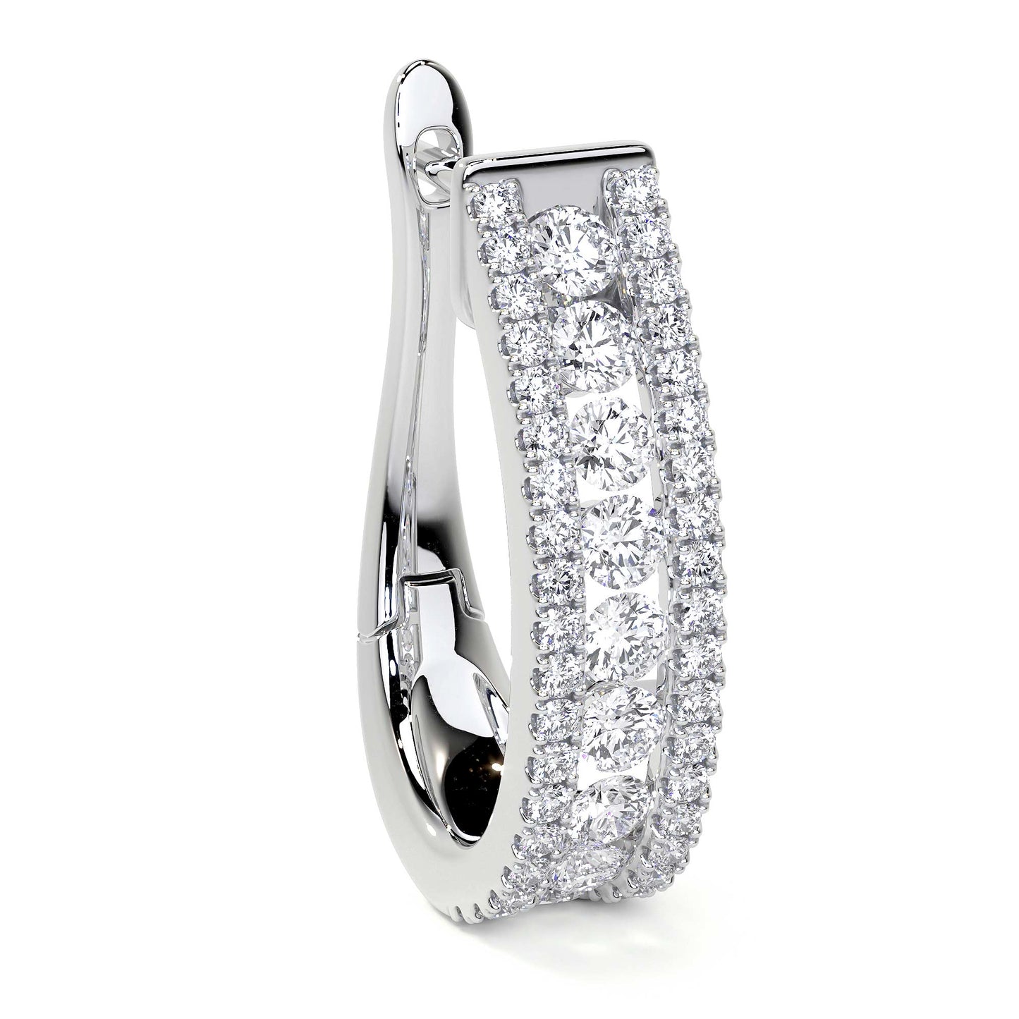 Diamond Cluster Huggie Hoop Earrings