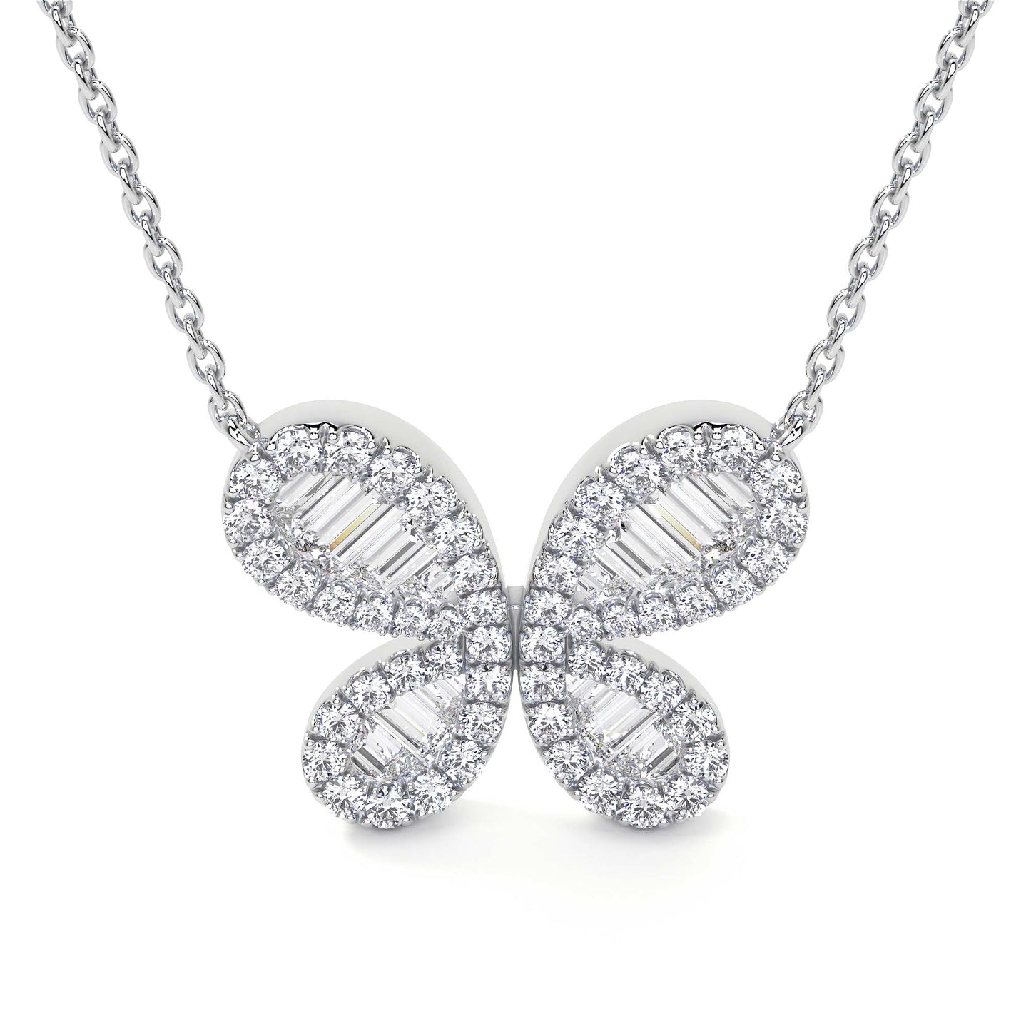 Butterfly Cluster Diamond Necklace