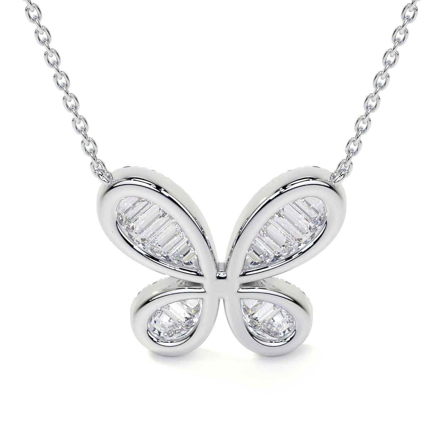 Butterfly Cluster Diamond Necklace