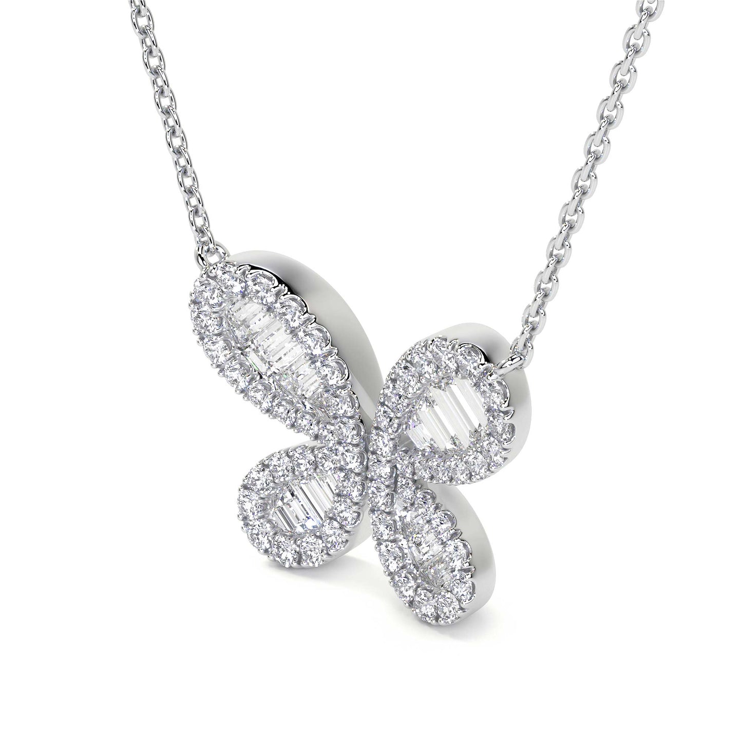 Butterfly Cluster Diamond Necklace