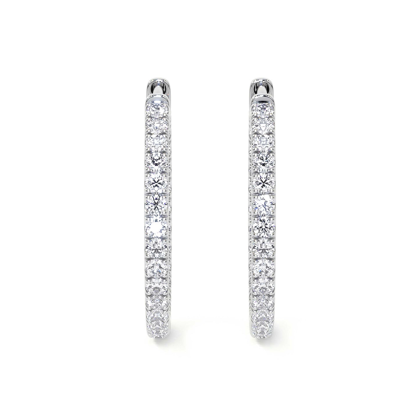 Diamond Hoop Earrings, Large