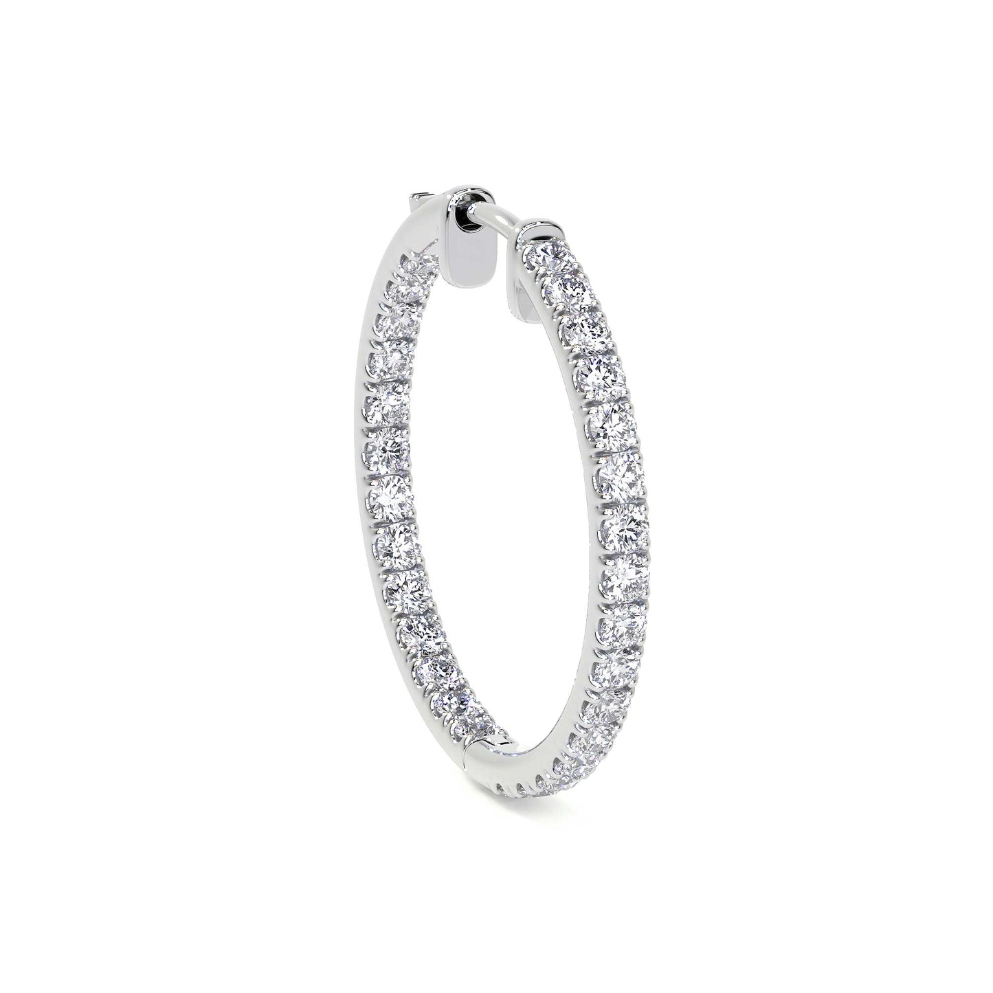 Diamond Hoop Earrings, Large