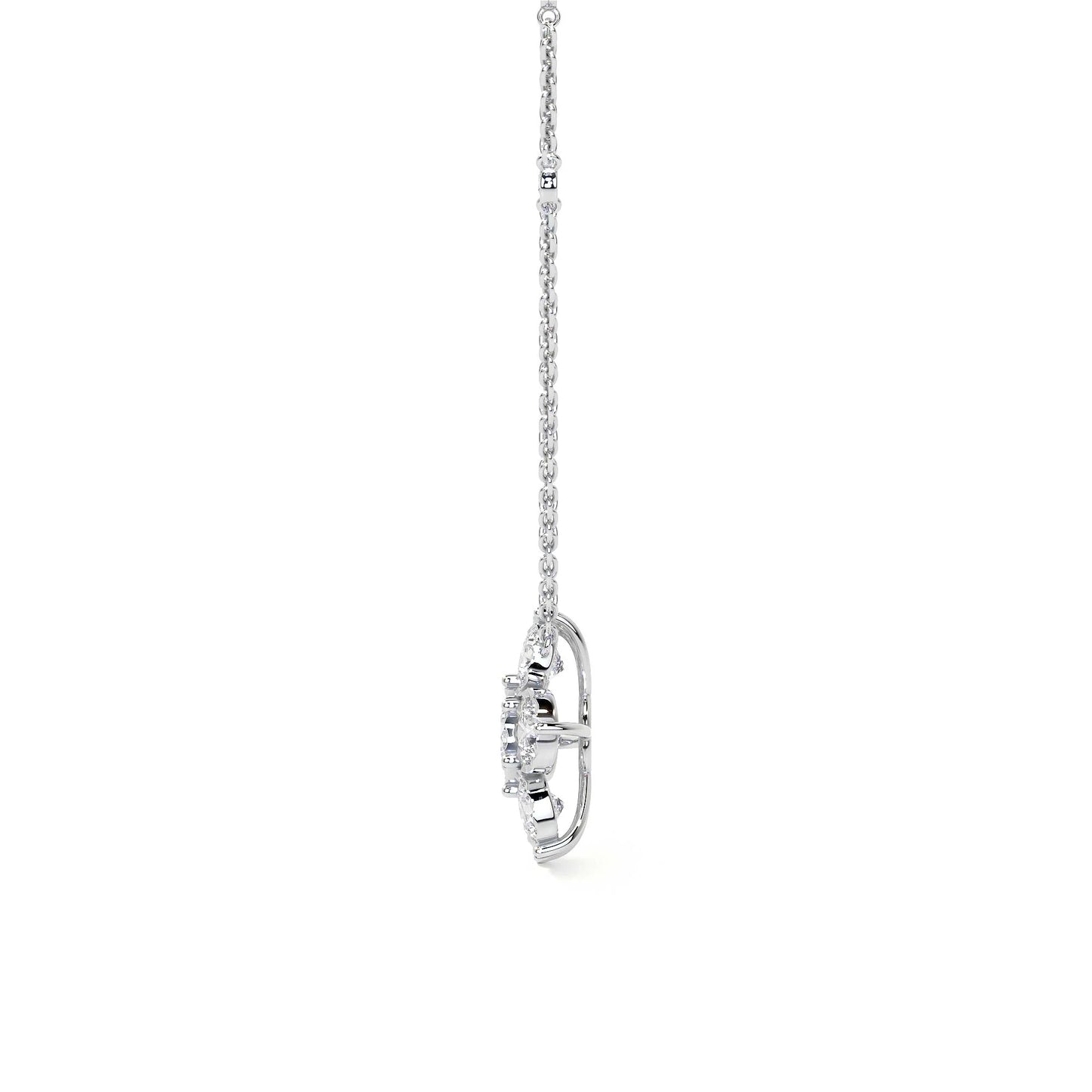 Diamond Flower Pendant Necklace