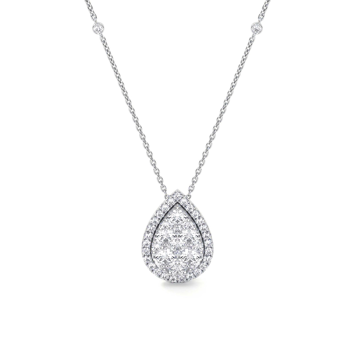 Diamond Pear Pendant Necklace