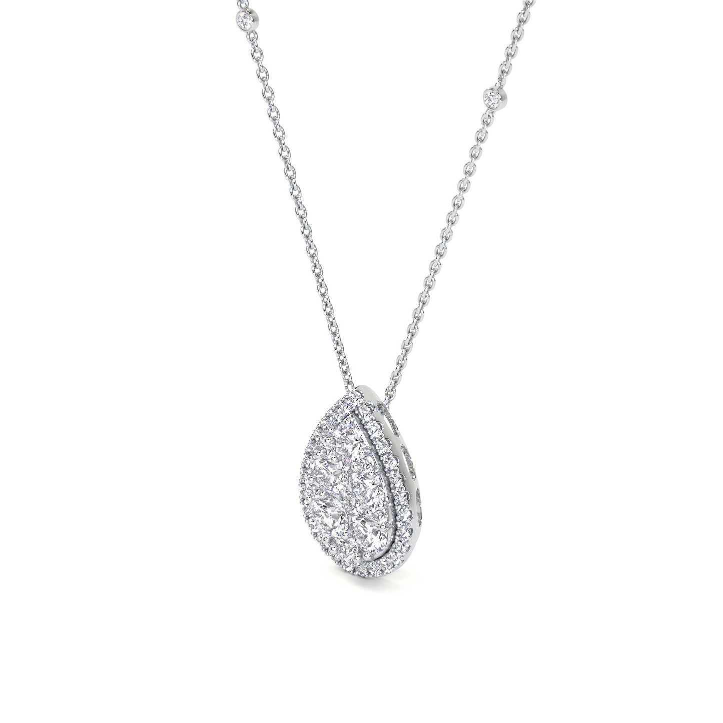 Diamond Pear Pendant Necklace
