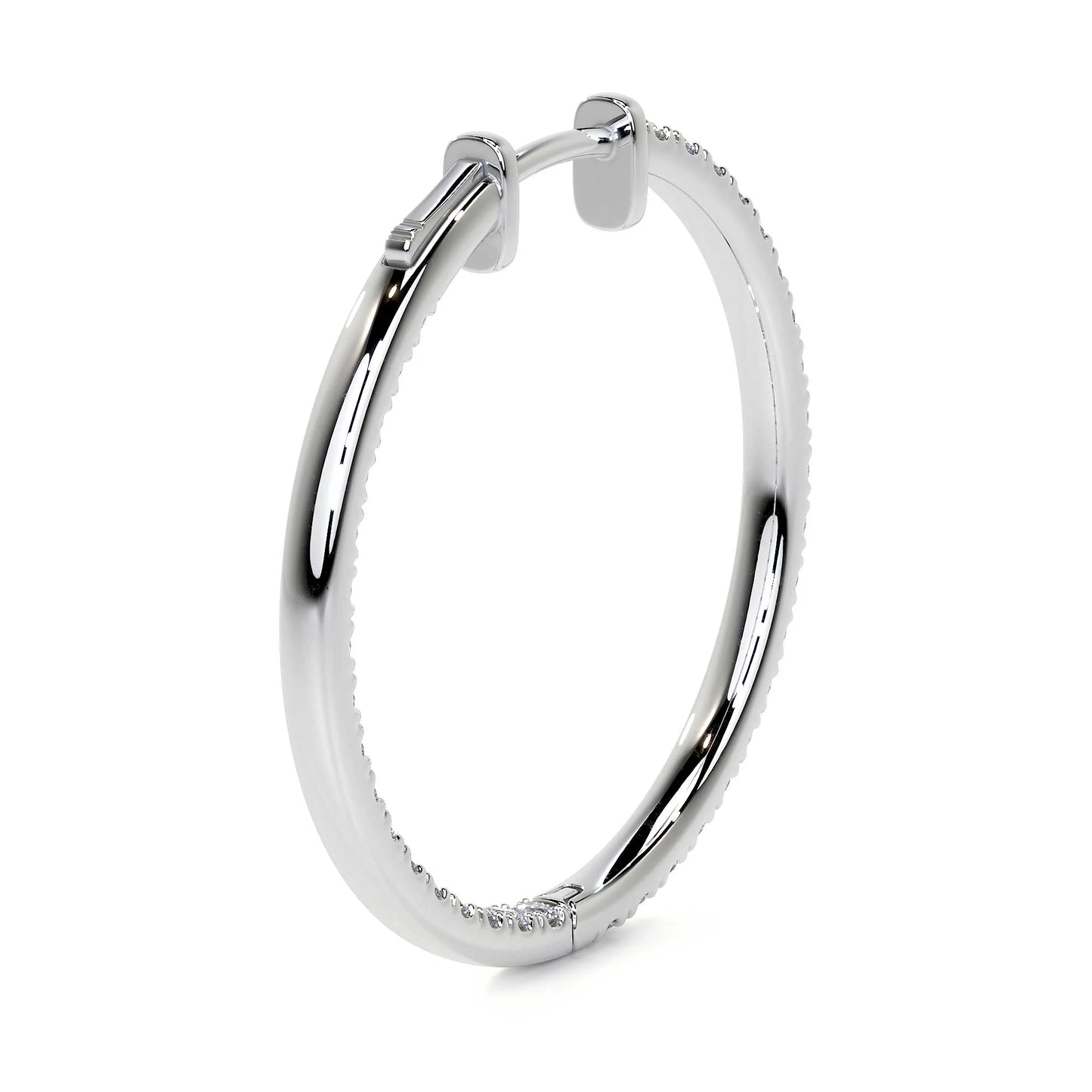 Round Diamond Hoop Earrings, X-Large