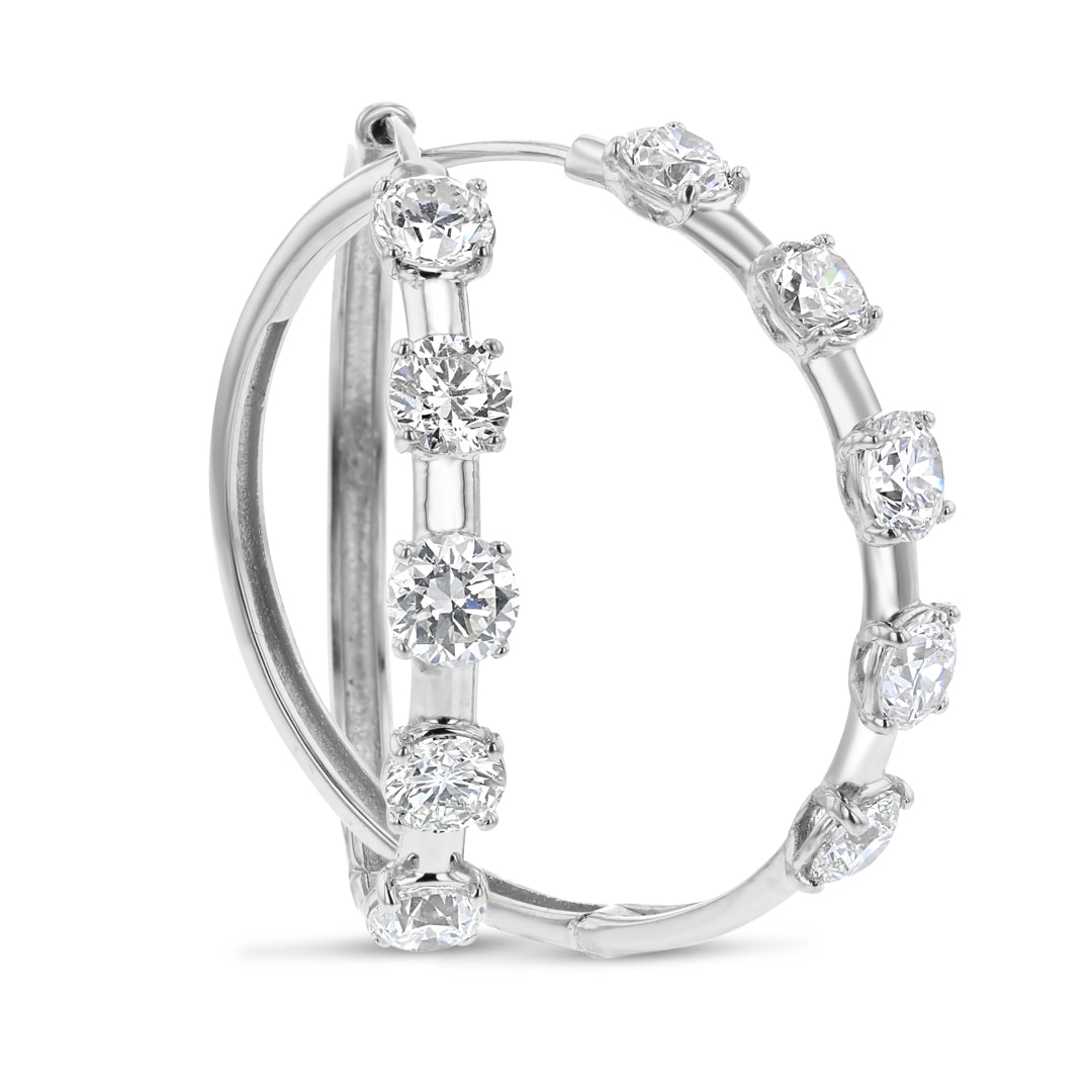 Large Diamond Hoop Earrings