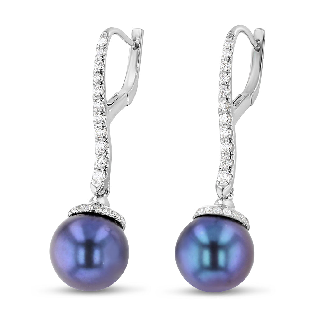 Pearl and Diamond Drop Earrings