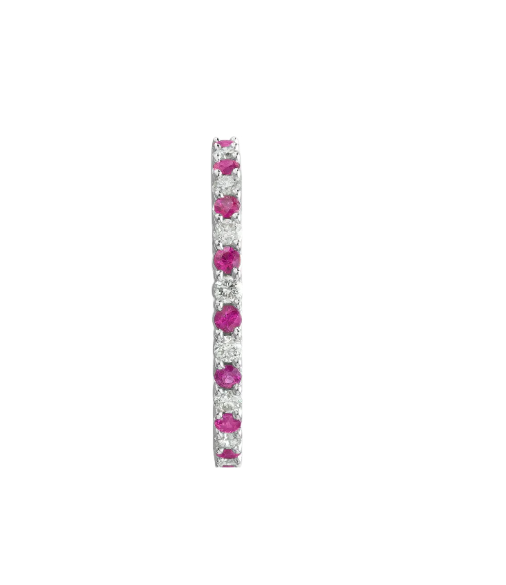 Diamond & Ruby Half Eternity Band