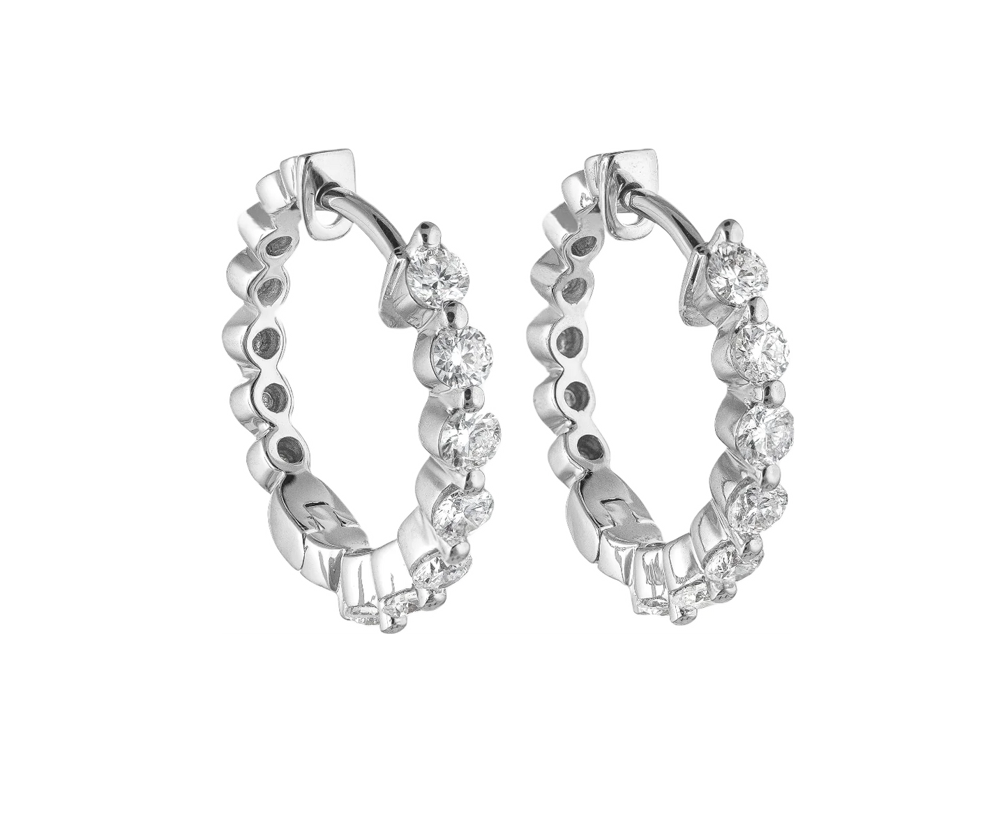 Diamond Hoop Earrings, Small
