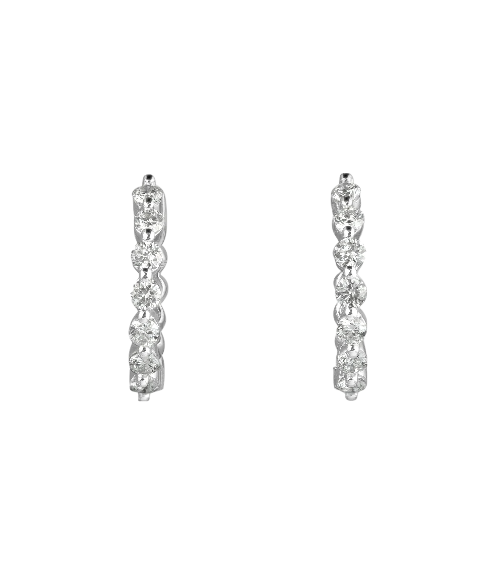 Diamond Hoop Earrings, Small