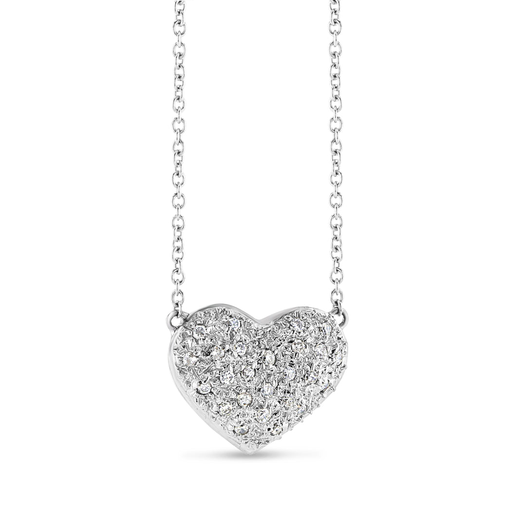 Pave Set Diamond Heart Necklace