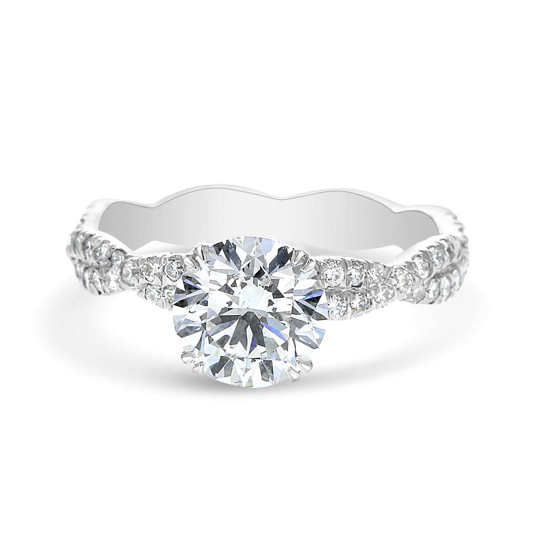 Twisted Shank Diamond Engagement Ring