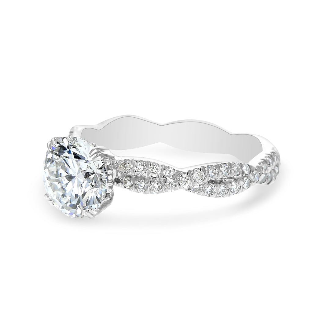 Twisted Shank Diamond Engagement Ring