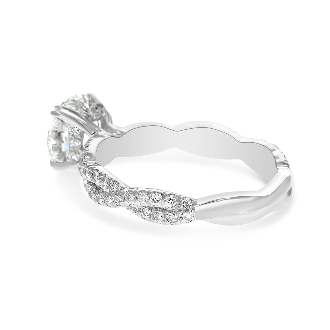 Twisted Shank Diamond Engagement Ring