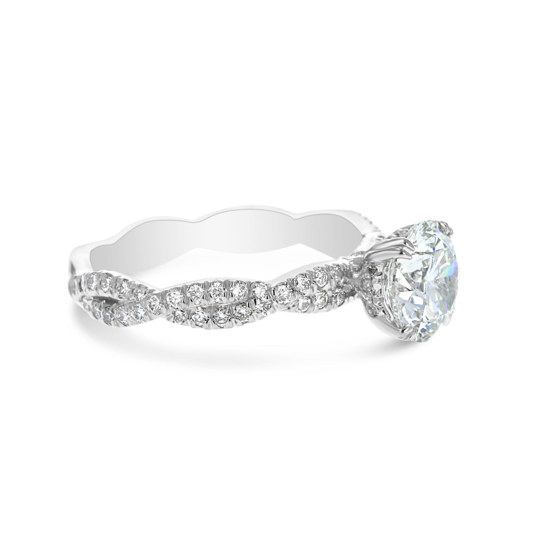 Twisted Shank Diamond Engagement Ring