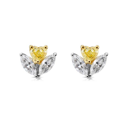 1.27 ct Heart & Marquise Diamond Earrings