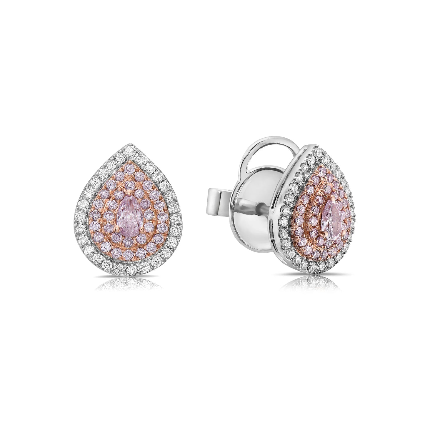 0.81 ct Pear Pink Diamond Earrings