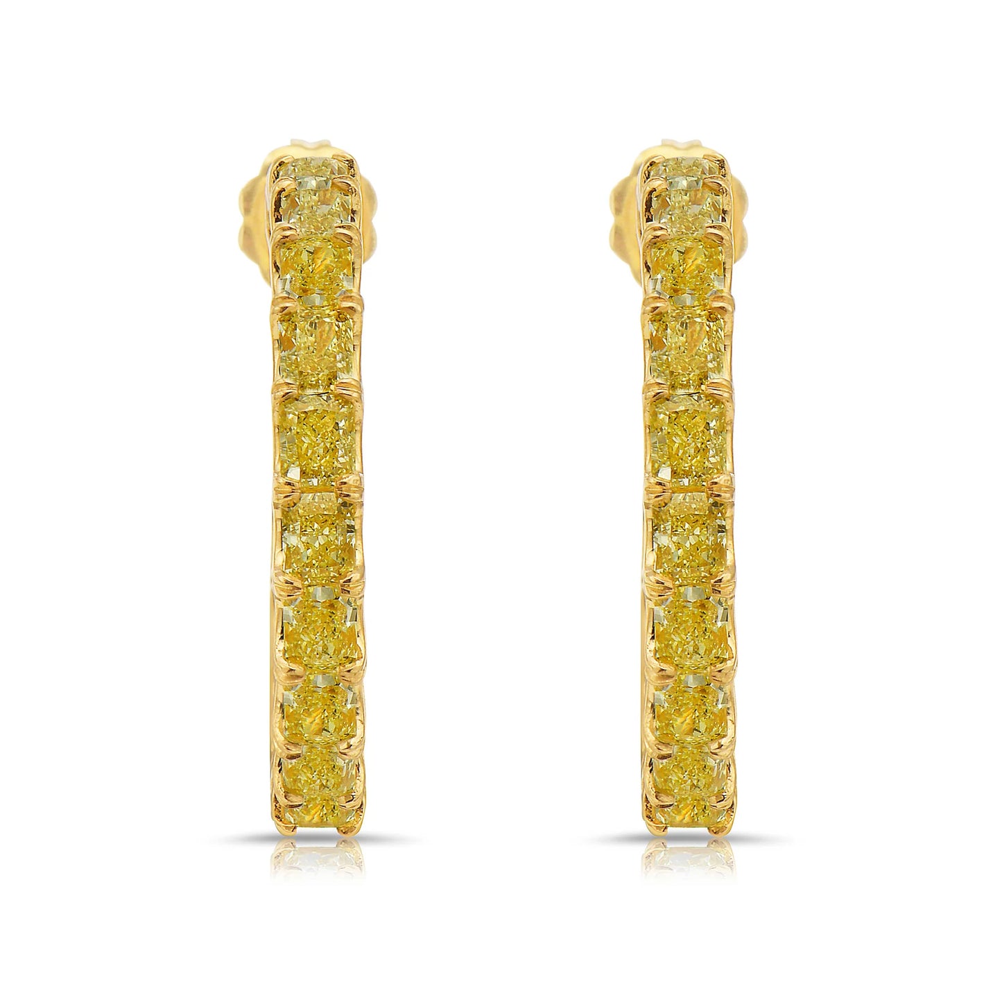 5.37 Carat Fancy Yellow Diamond Hoops