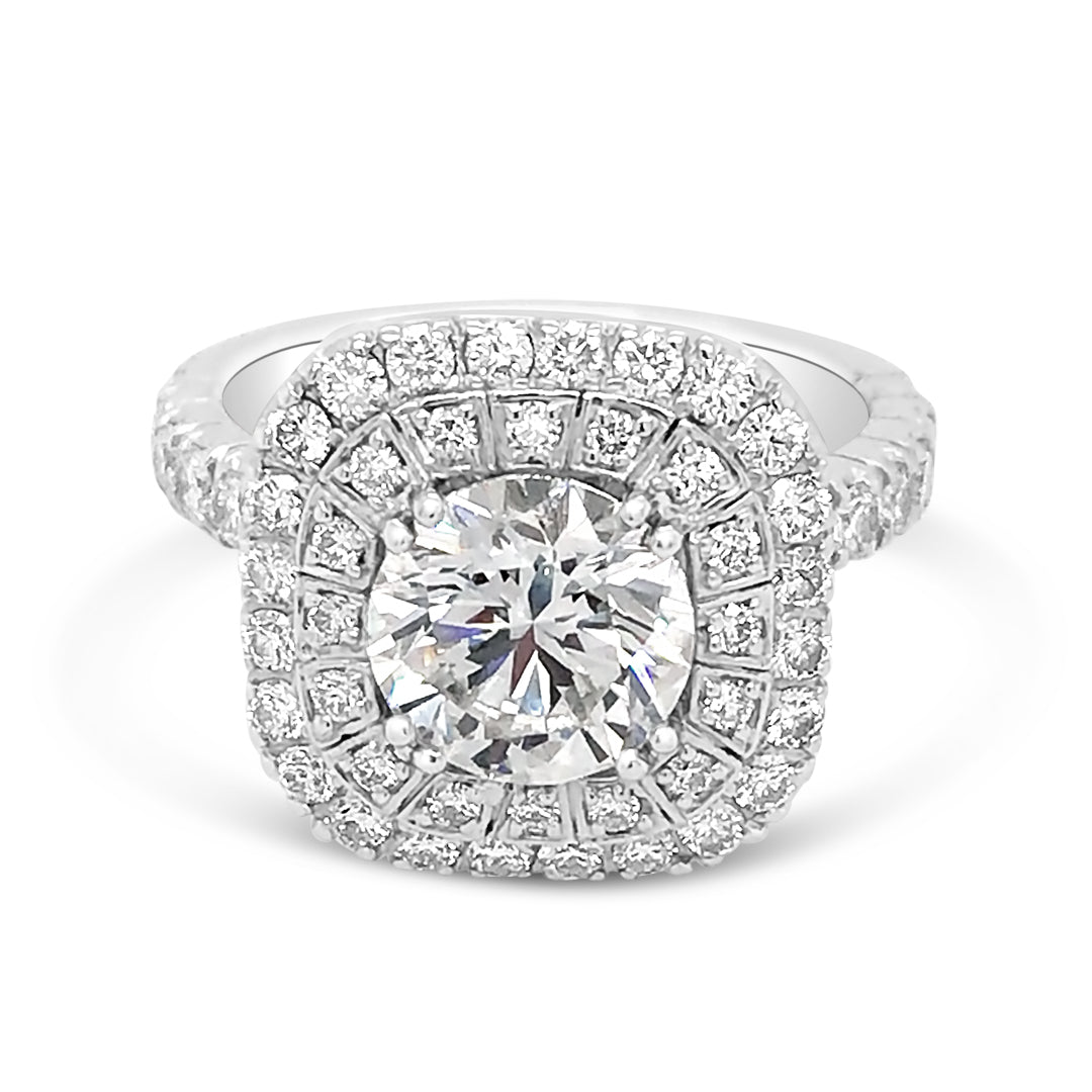 Double Halo Engagement Ring
