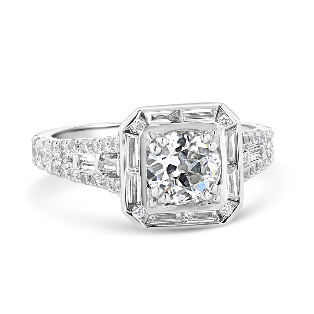 Baguette diamond halo Clearance