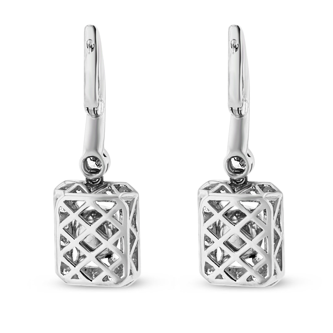 Fancy Yellow Cushion Shape Diamond Drop Earrings