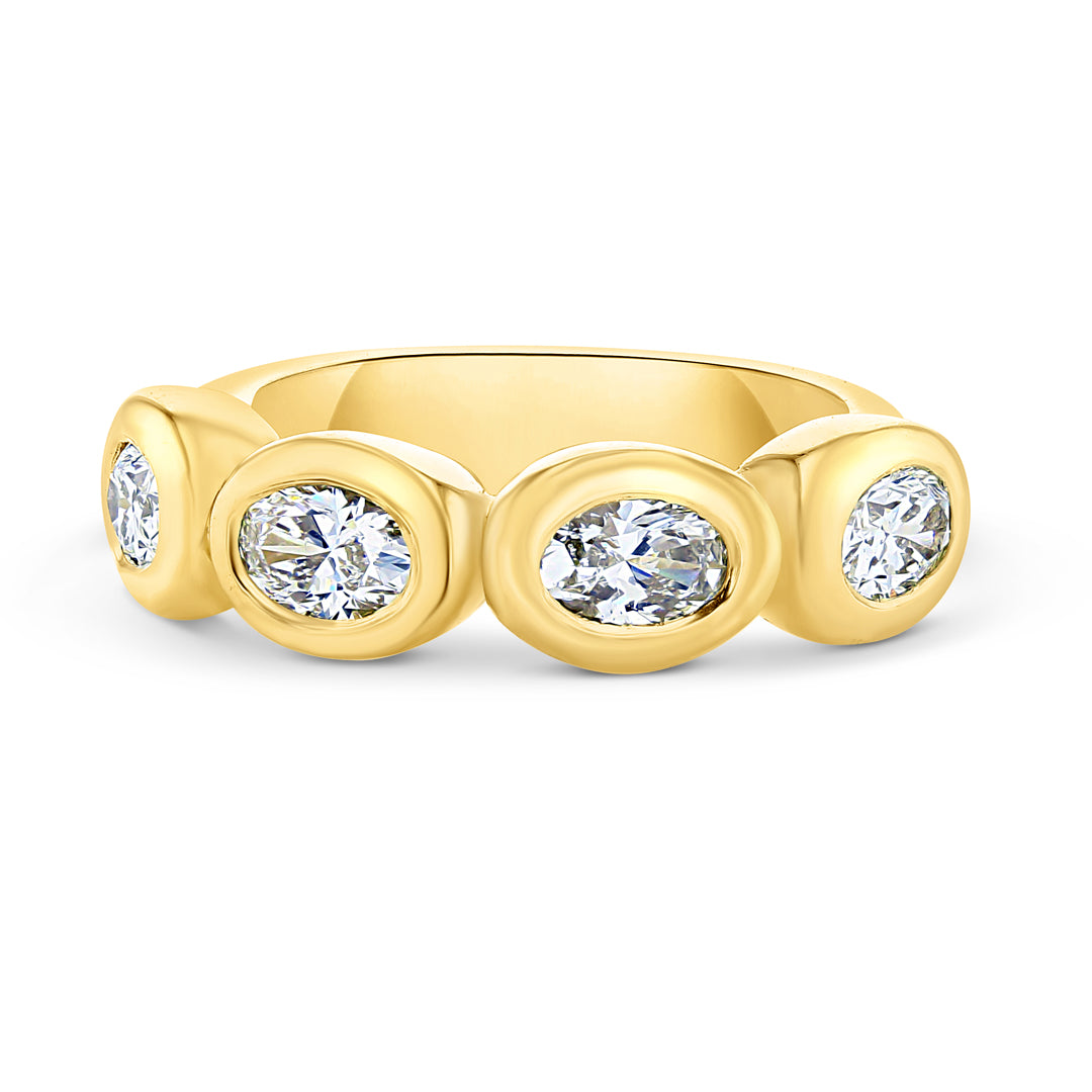 Heavy Band with Oval Diamonds