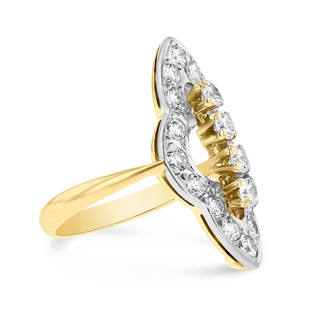 Marquise Shaped Diamond Ring