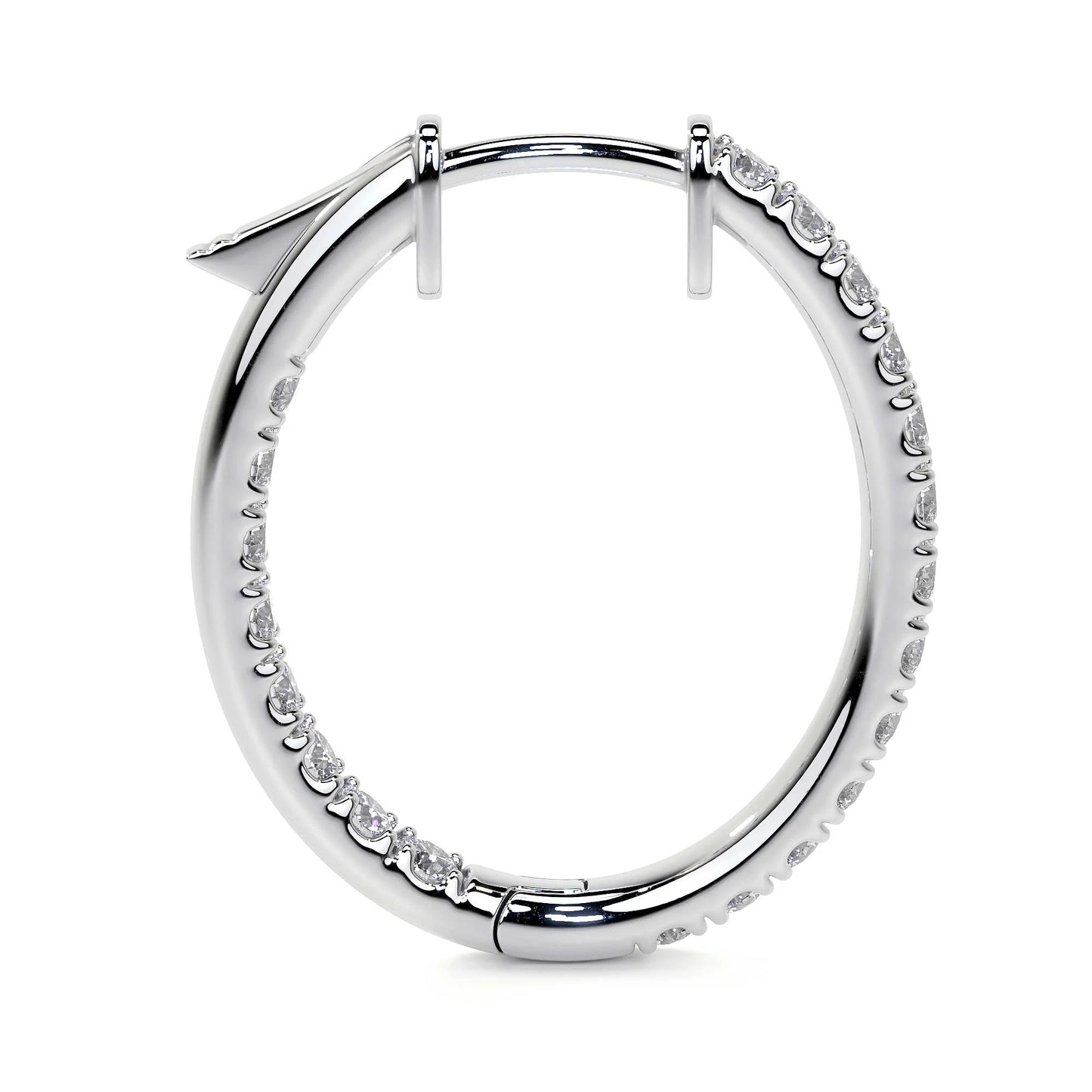Round Diamond Hoop Earrings, 0.90 CT