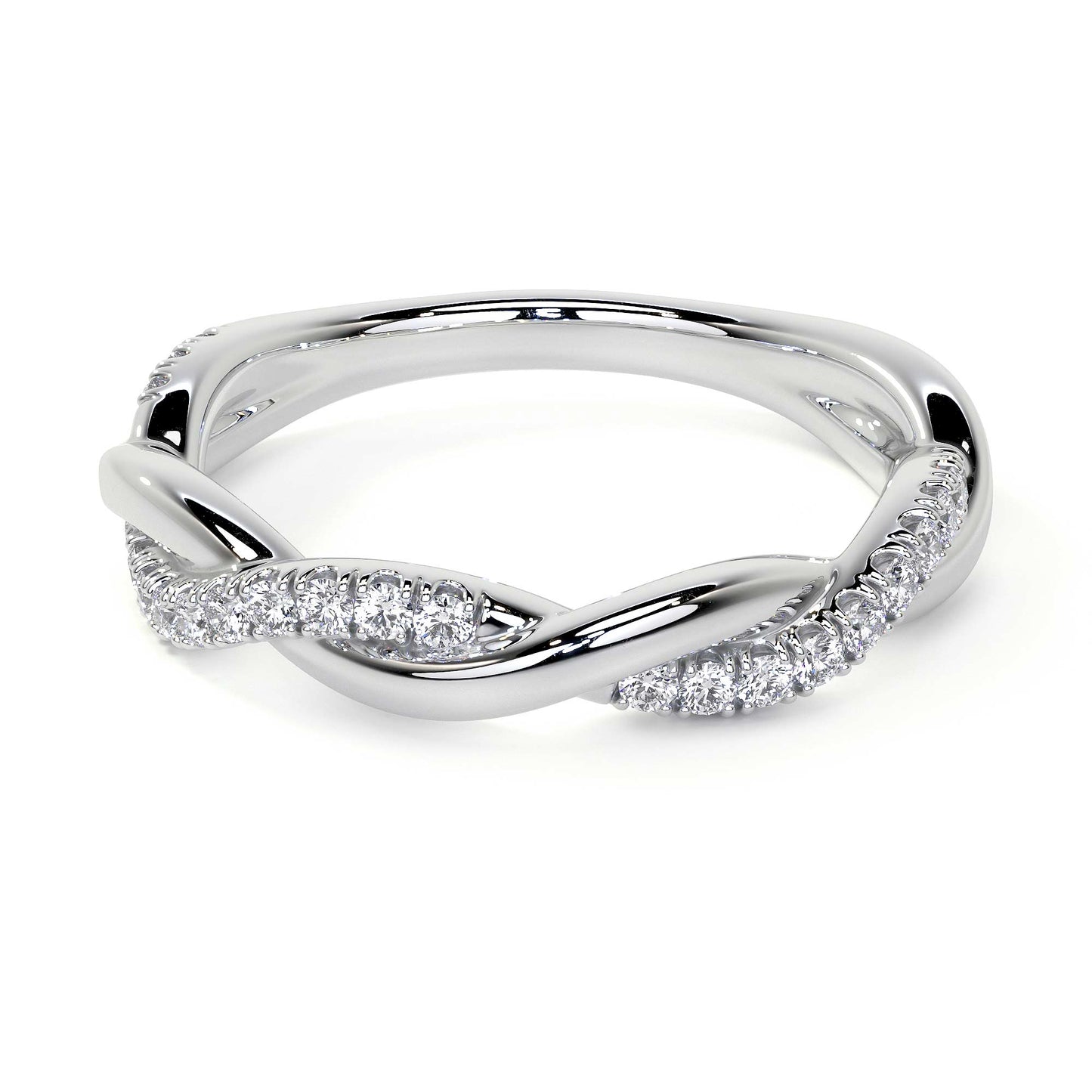 Twirl Ring with Diamond Pave