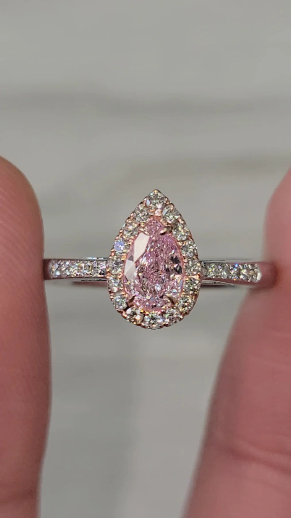 0.50 ct Pink Pear Shape Ring