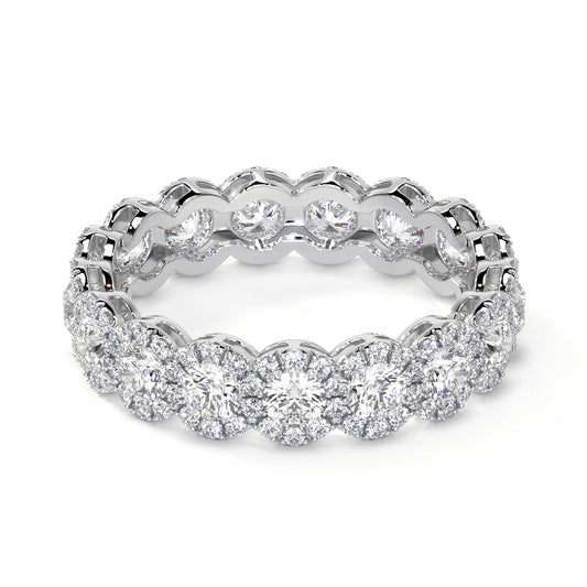 Diamond Eternity Band Ring with Halo
