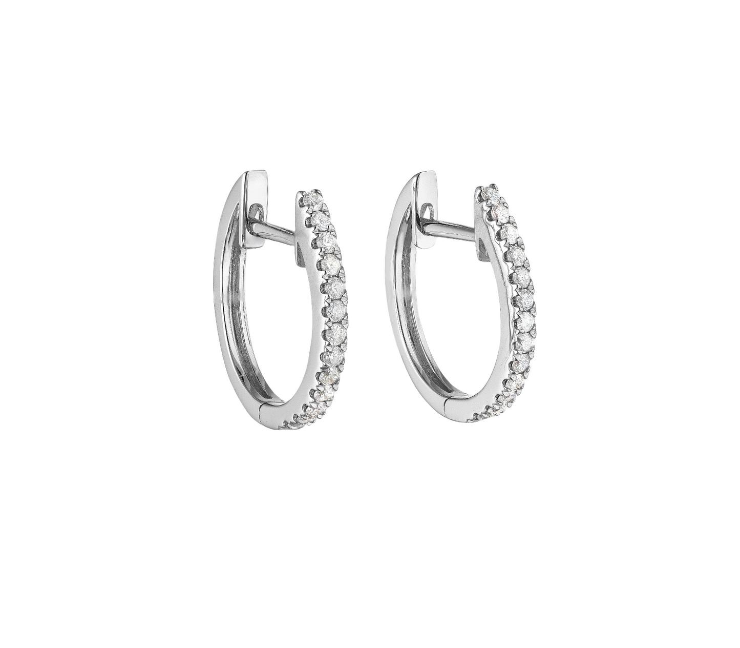 Diamond Pave Huggie Earrings