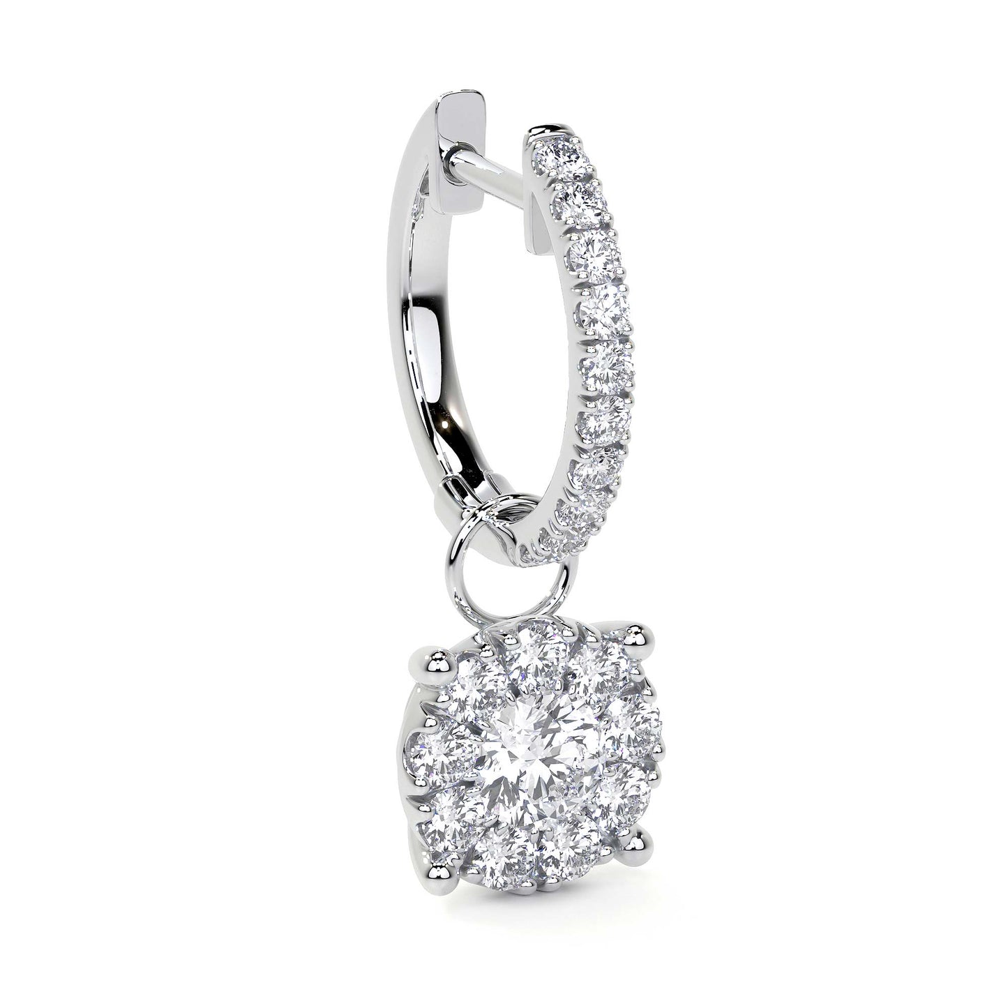 Dangling Round Diamond Earring