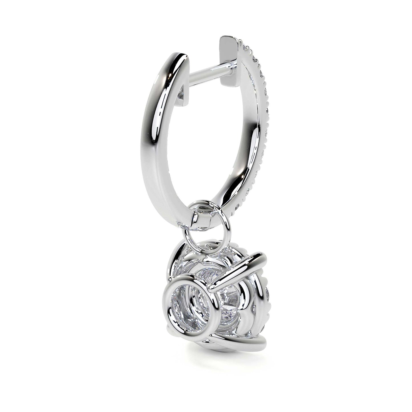 Dangling Round Diamond Earring