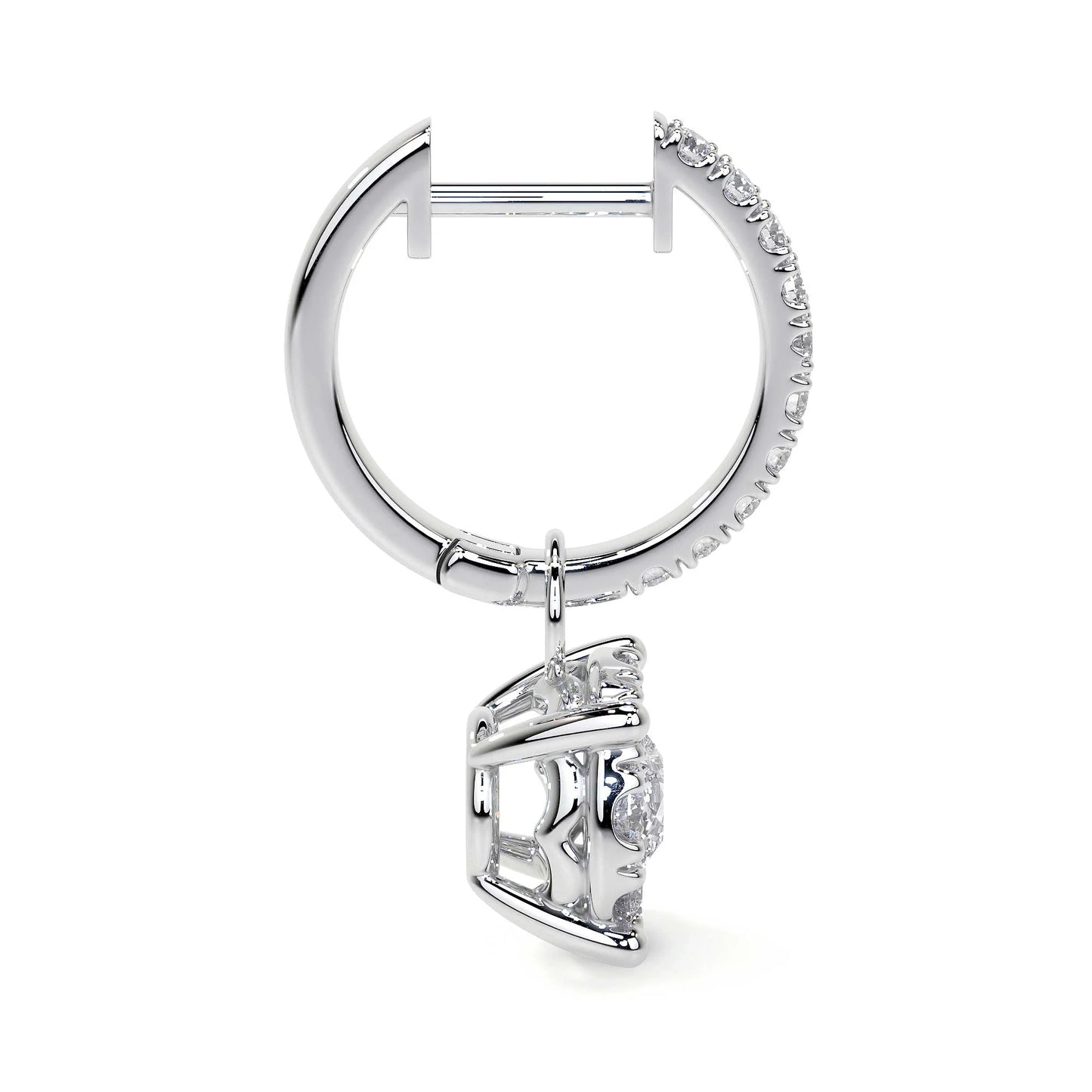 Dangling Round Diamond Earring