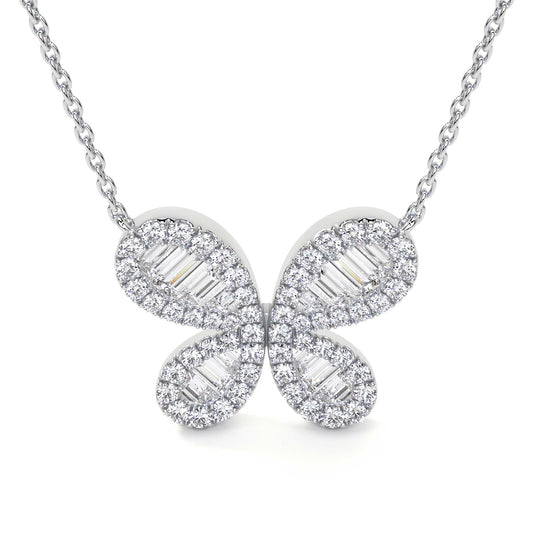 Butterfly Cluster Diamond Necklace