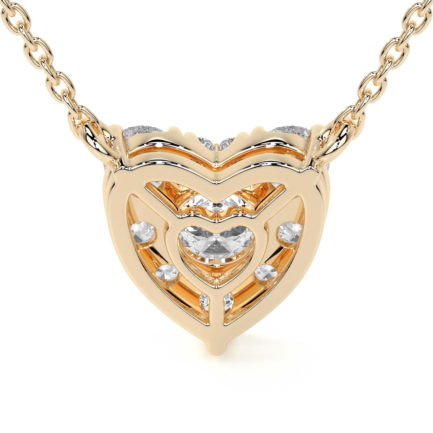 Diamond Heart Shaped Pave Necklace