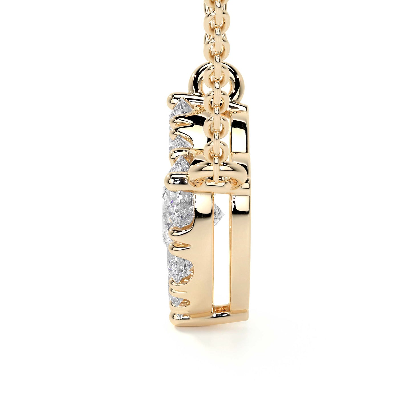 Diamond Heart Shaped Pave Necklace