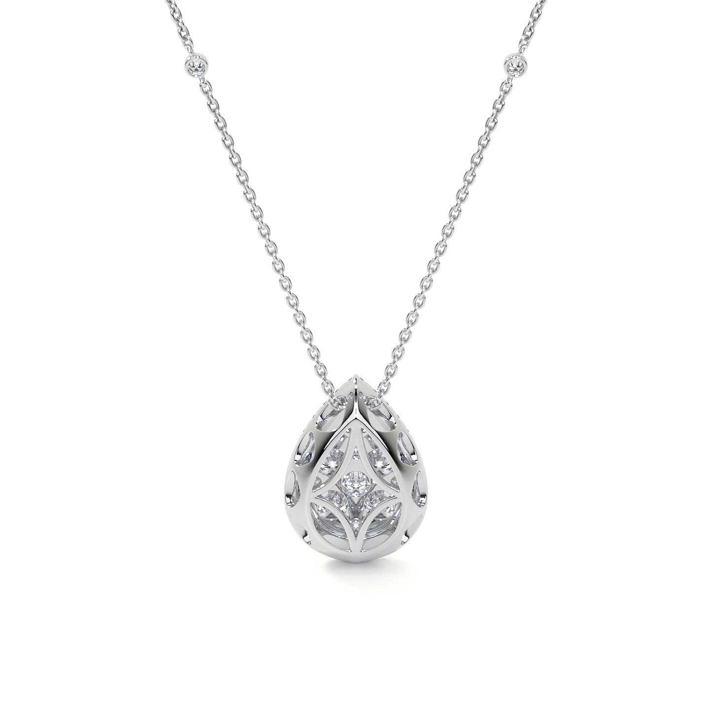 Diamond Pear Pendant Necklace