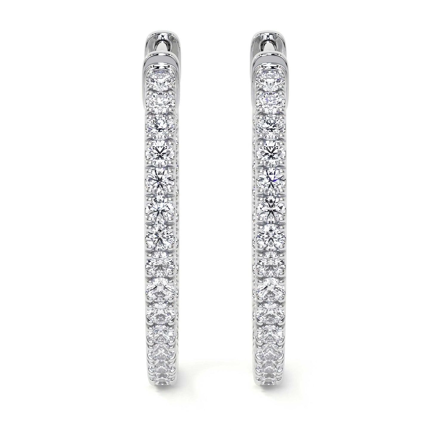Diamond Hoop Earrings, 1.80 CT