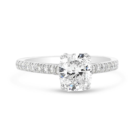 Cushion Diamond Pave Engagement Ring